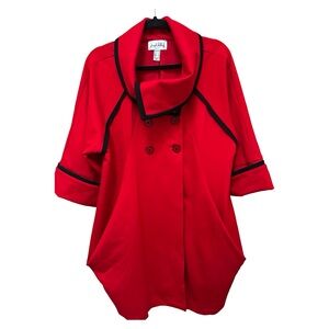 Joseph Ribkoff Red Coat with Black Trim